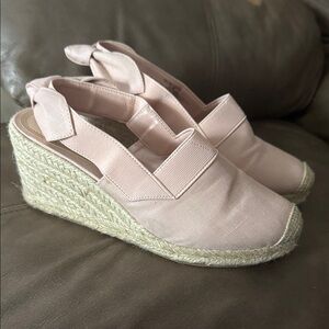Lauren Ralph Lauren Pink Espadrille Wedge Sandals